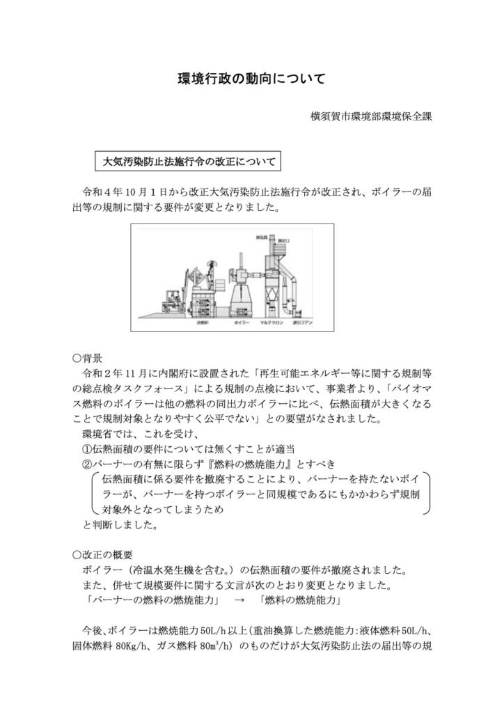 大気汚染防止法施行令の改正について1ページ目